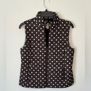 Ann Taylor Loft Charcoal Gray Polka Dot Vest Size Small